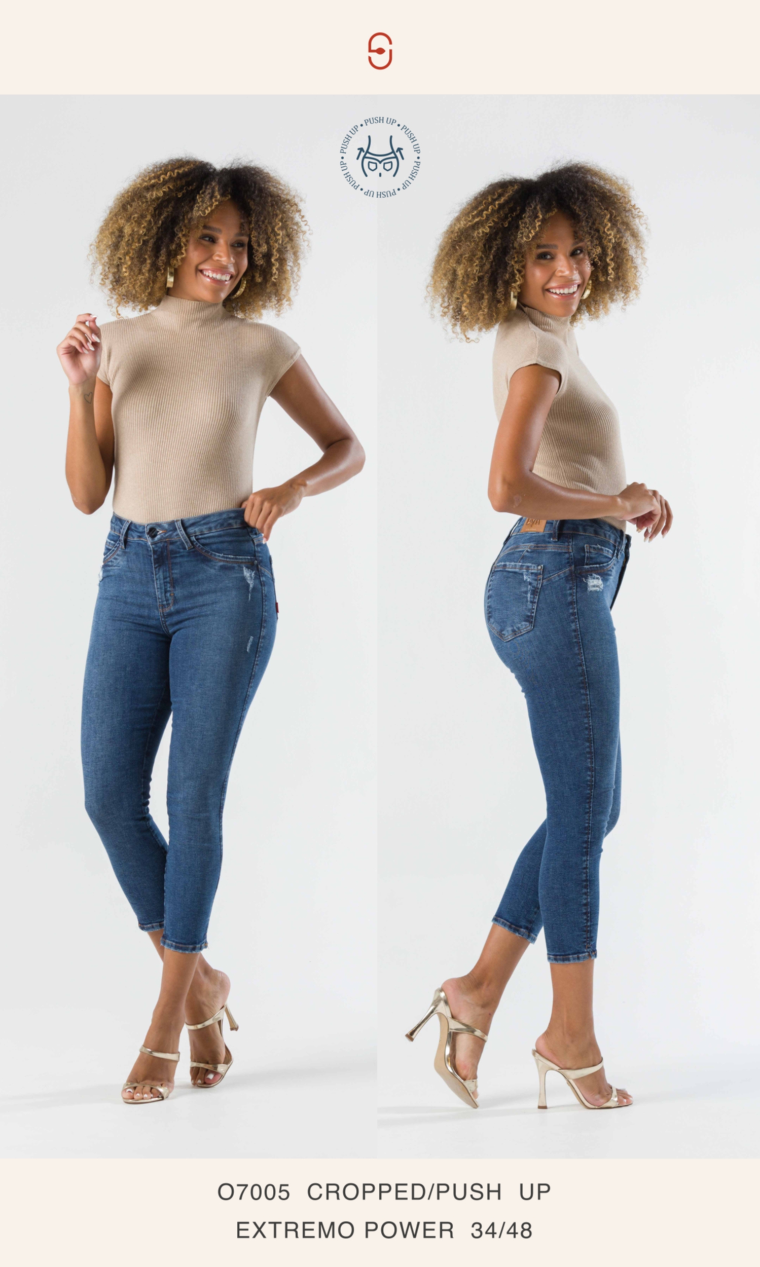 Calça Feminina Jeans Cropped Push Up - Divero Jeans - Roupa Feminina -  Firenze Modas
