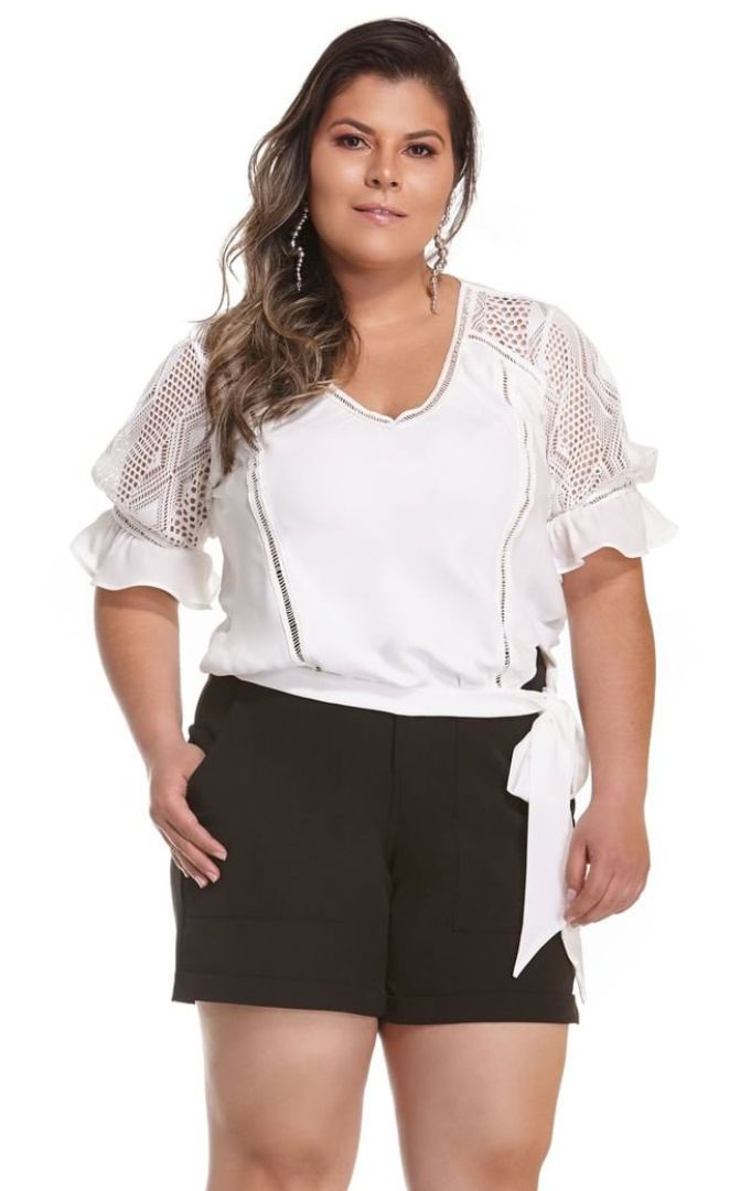 Blusa de Crepe Plus Size - Território Nacional - Roupa Feminina - Firenze  Modas