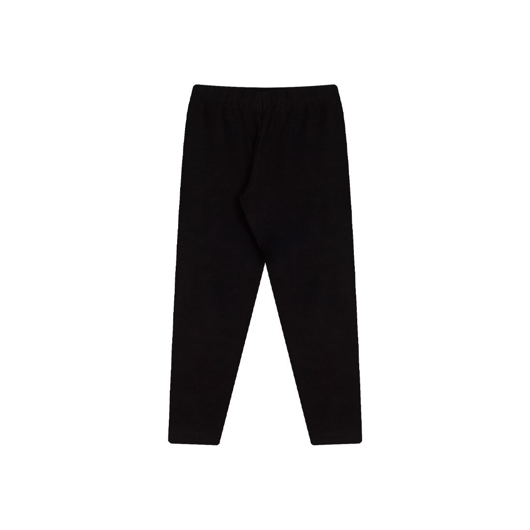 Calça legging preto em cotton com elástico no cós - Moda casual e sleepwear  para crianças de 0 a 16 anos