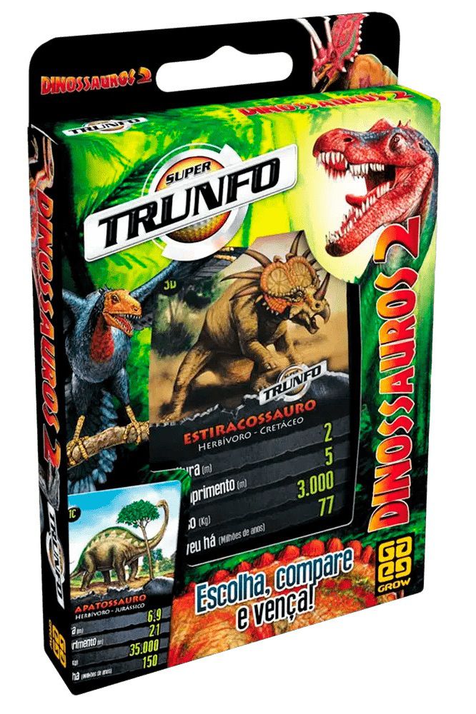 JOGO DE CARTAS SUPER TRUNFO DINOSSAUROS 2 GROW - Aries Informática