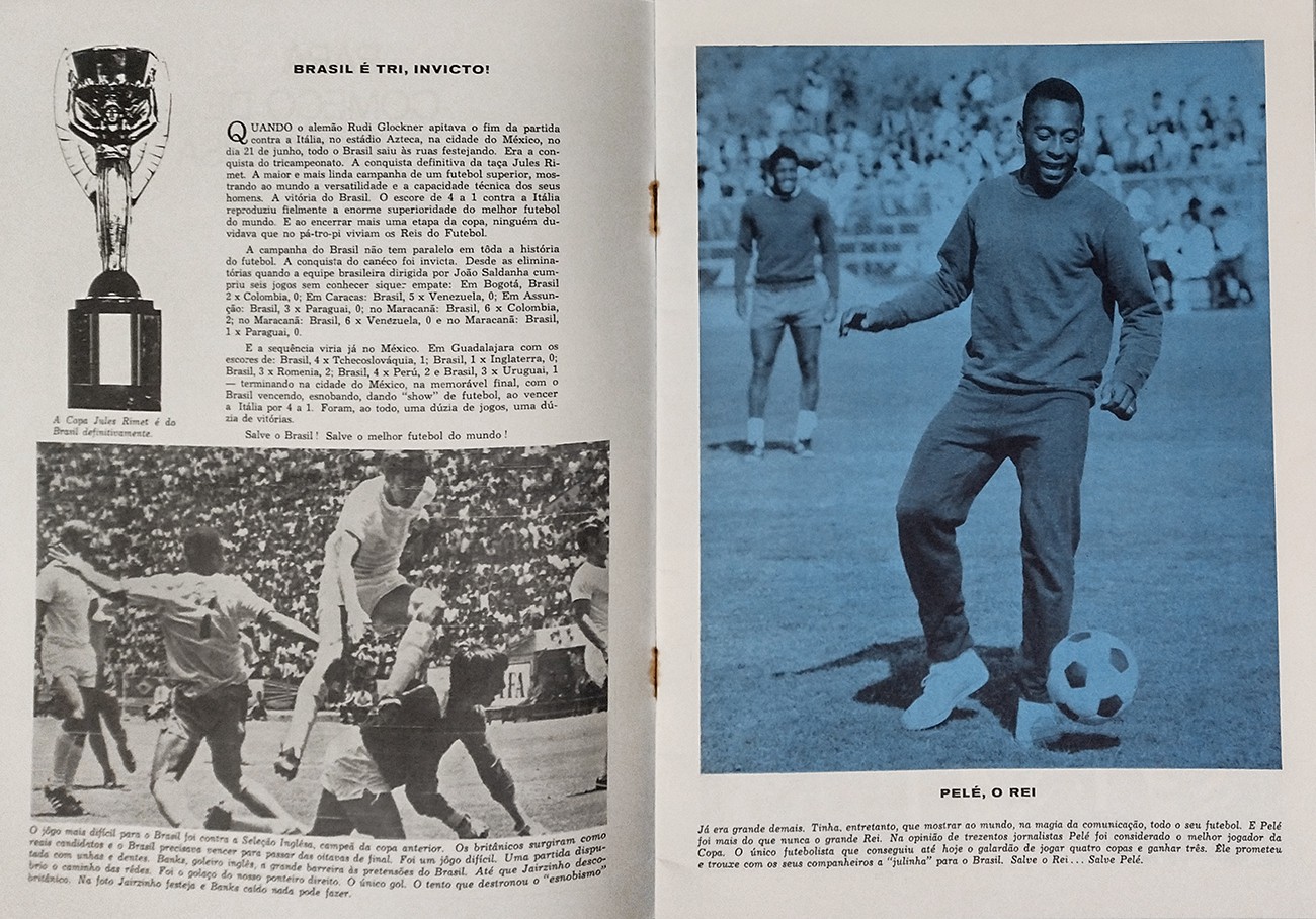 O futebol de hoje e o futebol do passado no Brasil de 1970