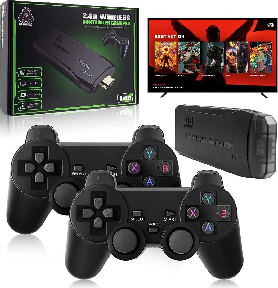 Super Game Stick 4k Via HDMI e Controles Wireless - Jogos Nostálgicos