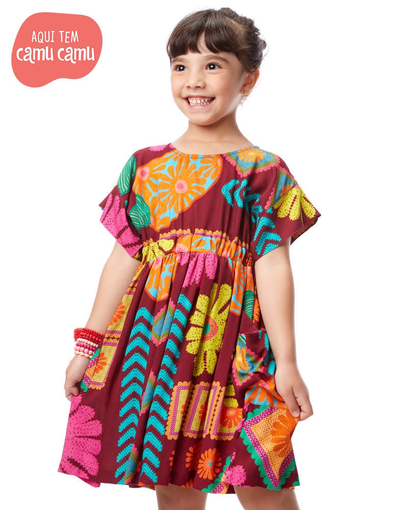 Vestido Infantil Bordo Com Estampa - bambolê - loja de roupa infantil e  teens