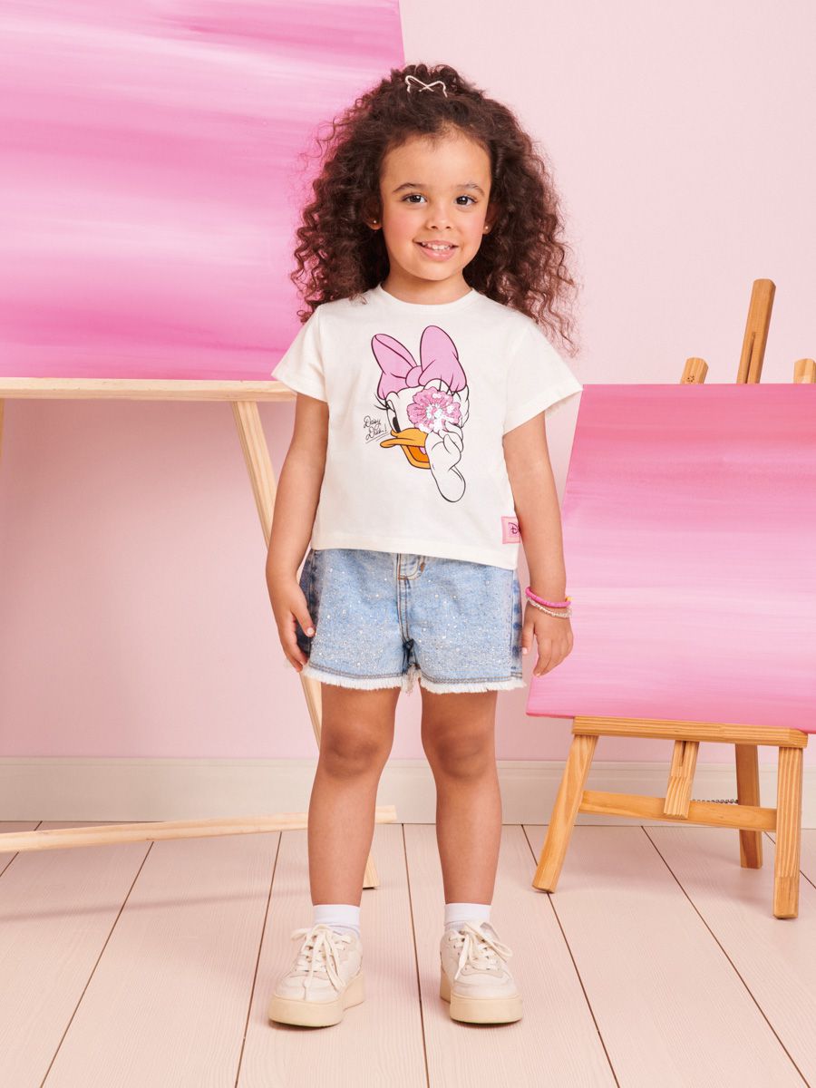 Short Infantil Jeans Strass Momi - bambolê - loja de roupa infantil e teens