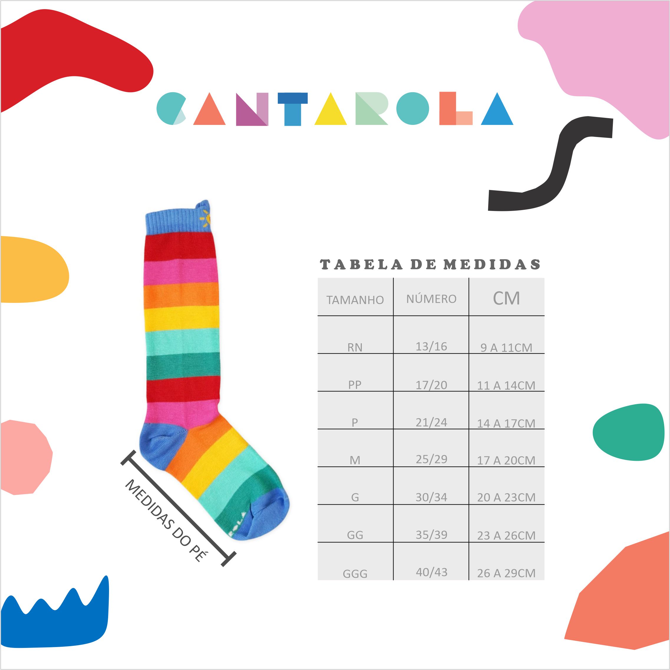 Meia 3/4 Gato Roxo Cantarola - bambolê - loja de roupa infantil e teens