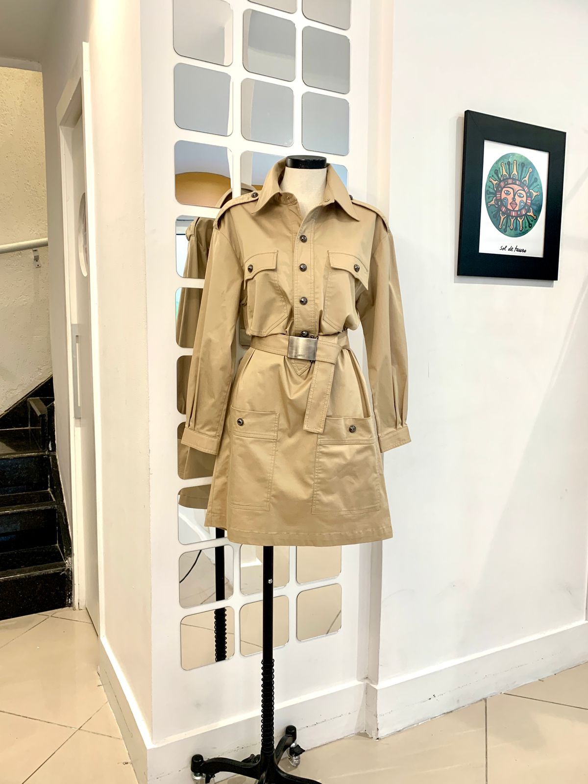 Vestido safari cheap feminino