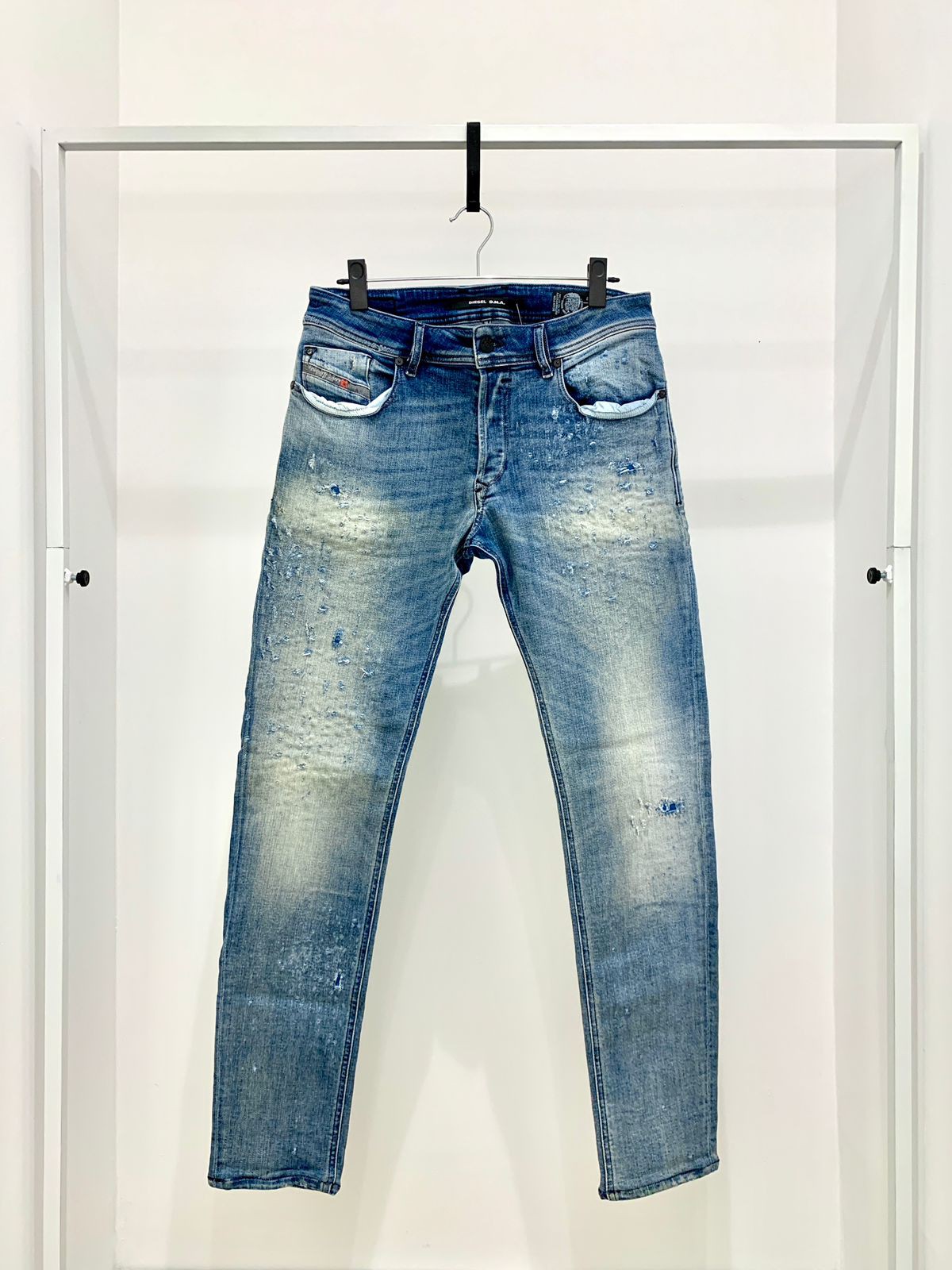 DIESEL DNA Calça jeans masculina azul destroyed 42 - Second Hand / Brecho