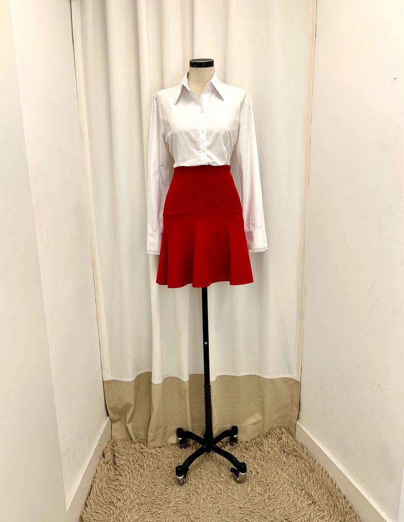 Saia vermelha zara cheap