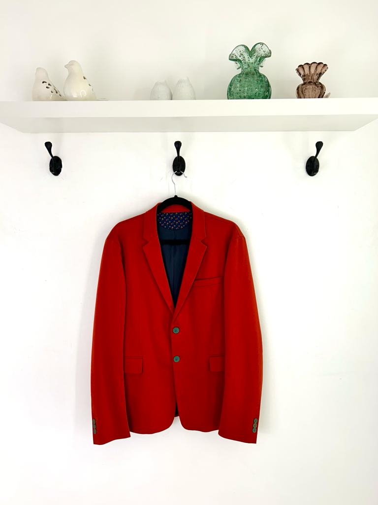 Camisa Masculina Zara Xadrez Vermelha e Azul G - Rehabita Brechó