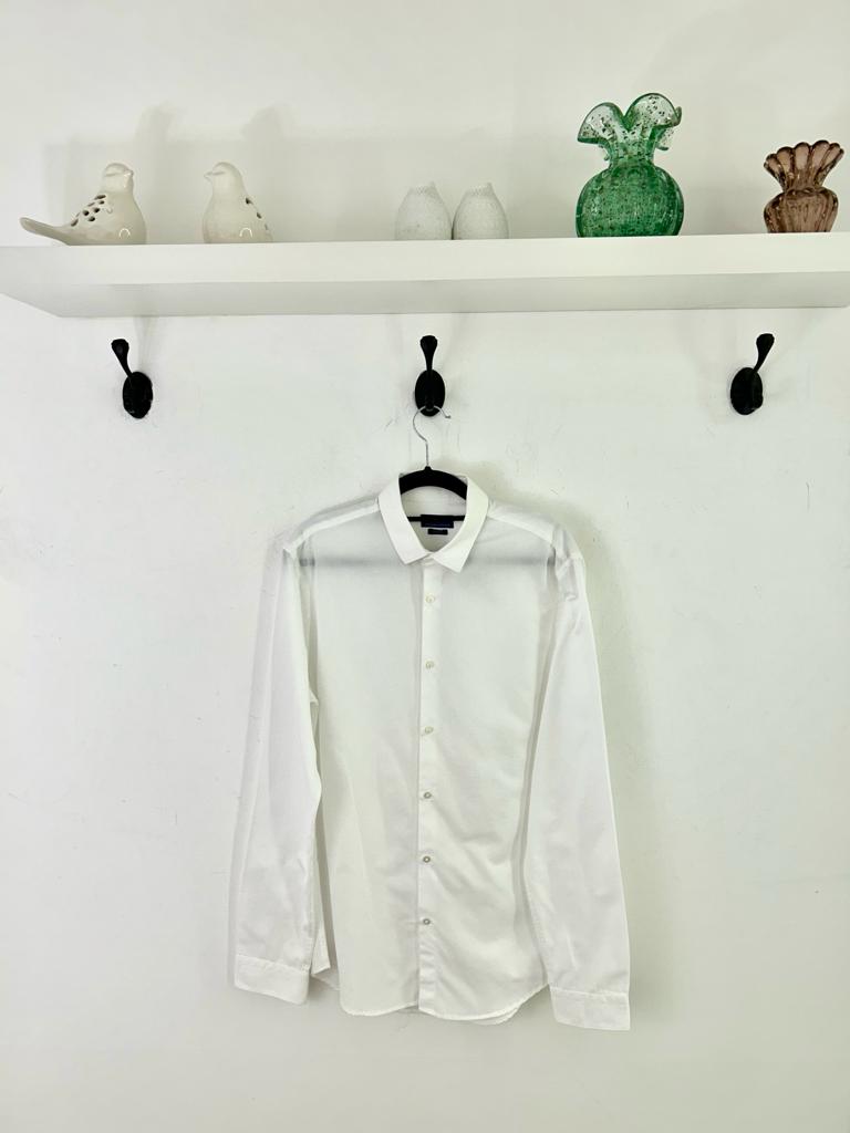 ZARA MAN Camisa masculina m l branca slim fit 40 Second Hand Brecho