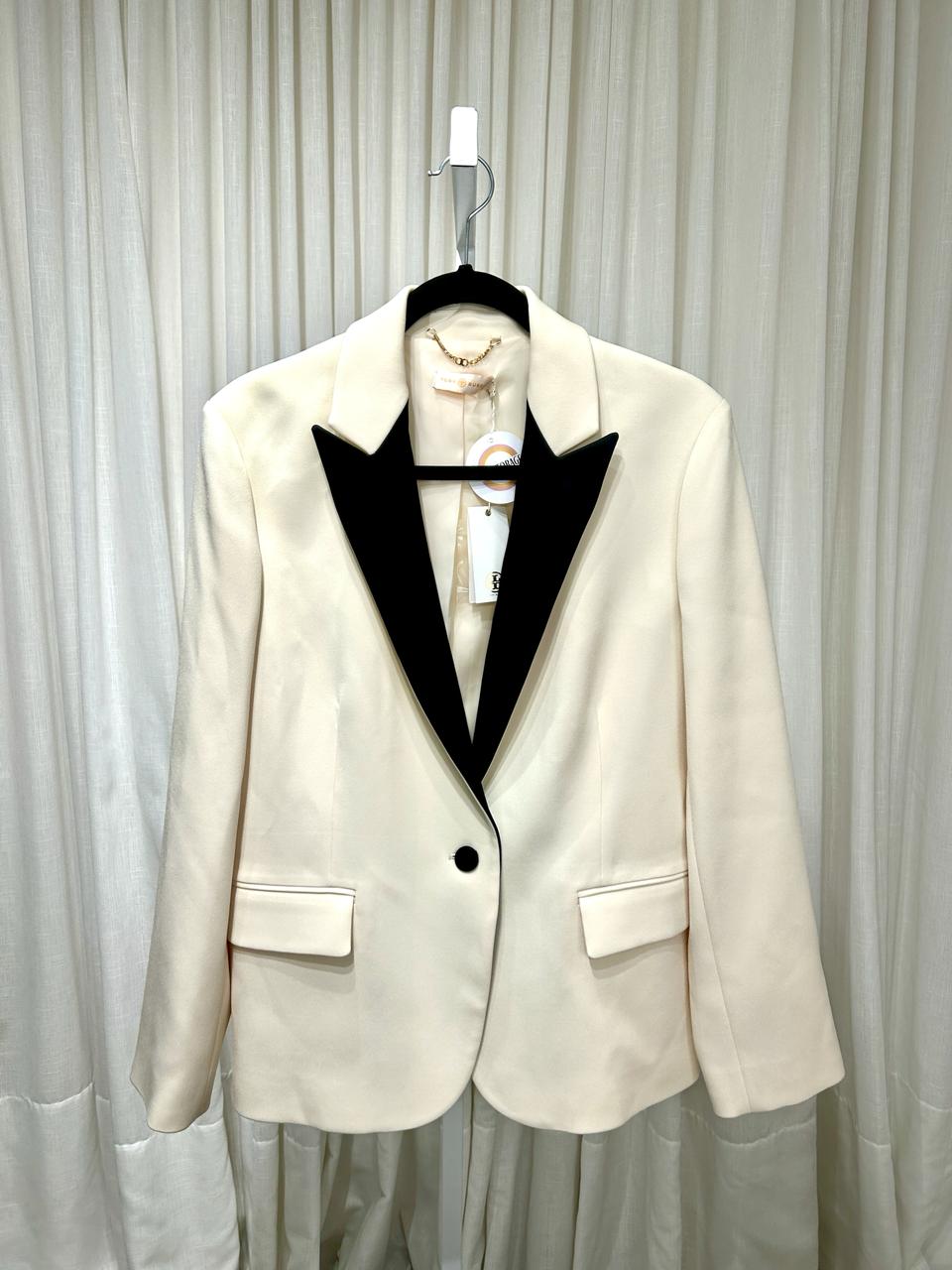 TORY BURCH Blazer marfim e preto novo 14 EU G BR Second Hand Brecho