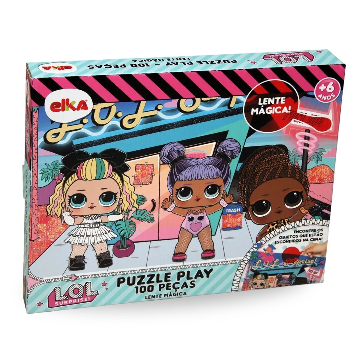 ELKA - QUEBRA CABEÇA COM LENTE MÁGICA PUZZLE PLAY BLUEY 60 PEÇAS