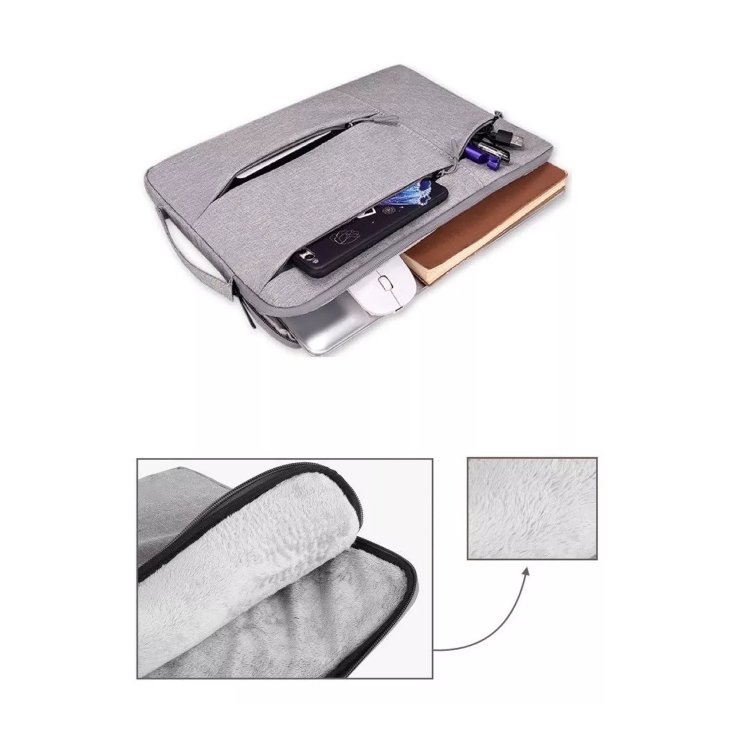 Case Capa para Notebook 3 Compartimentos Externos 15.6 Pol Cinza SL