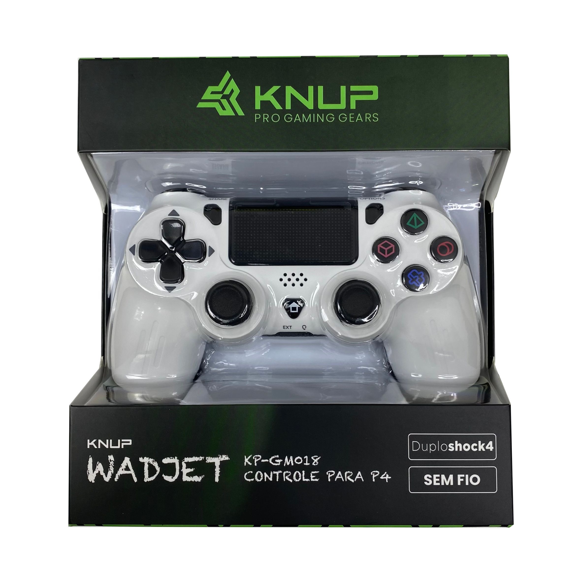 Controle Sem Fio Compatível PS4 KP-GM018 Knup Branco - SL Shop - A
