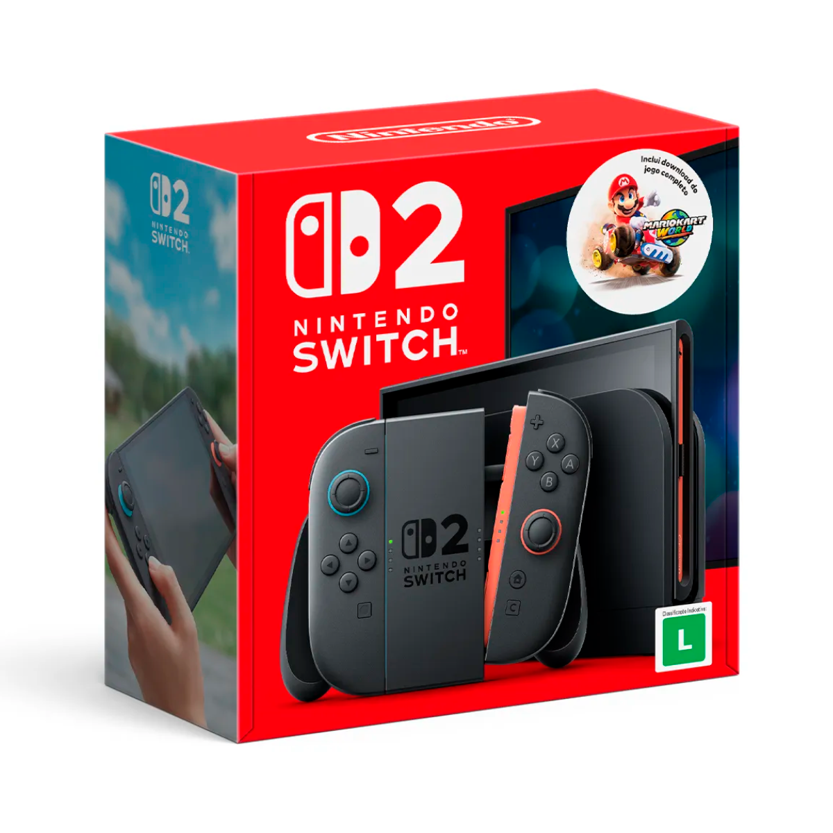Console Nintendo Switch 2 256GB Preto + Jogo Mário Kart World - SL