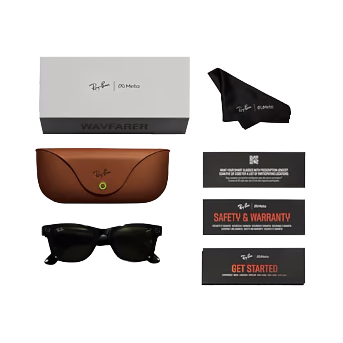 Óculos de Sol Smart Ray-Ban Meta Wayfarer RW4006 Transitions Preto