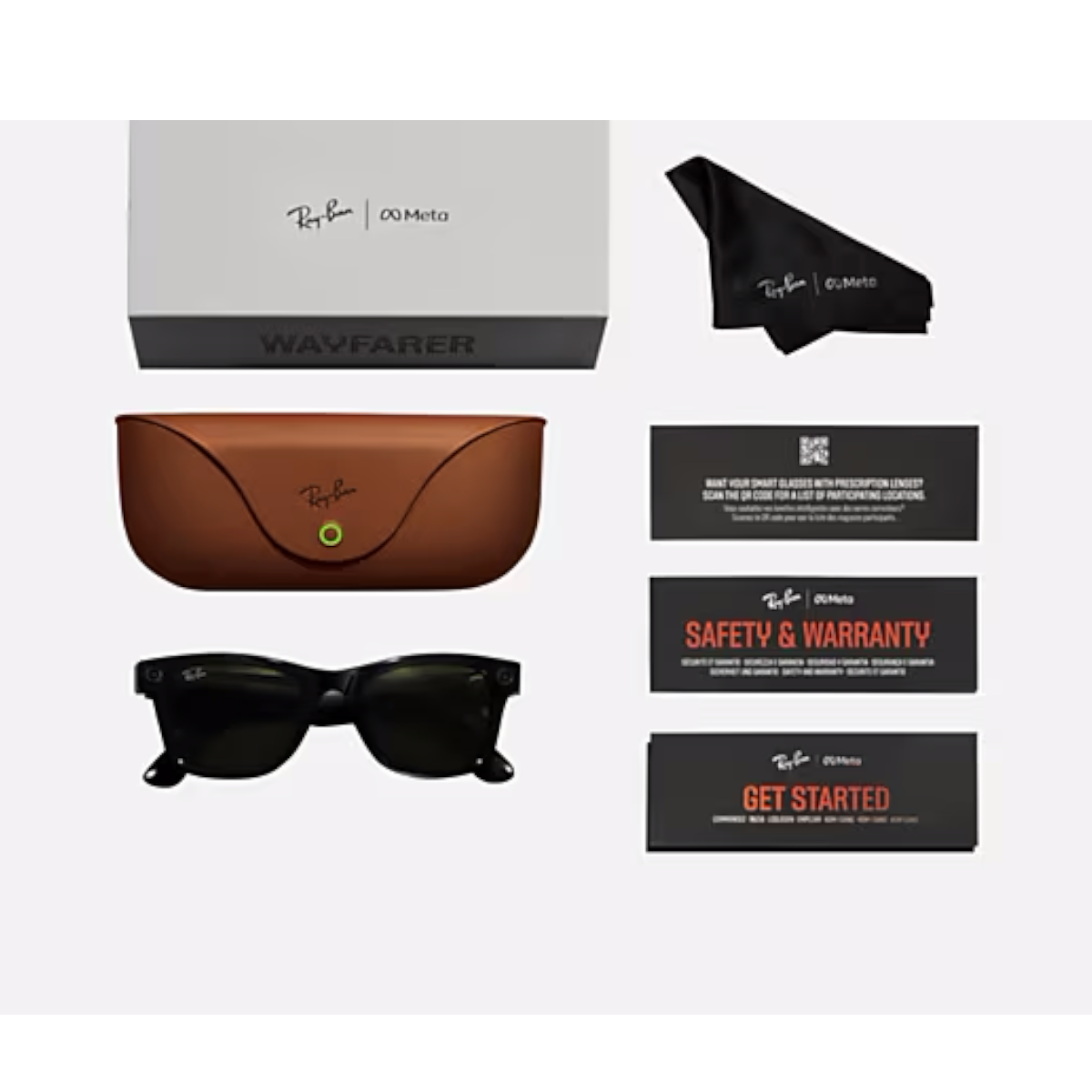 小物 Ray-ban  Wayfarer RW4008 Óculos de Sol Smart Ray-Ban Meta Wayfarer RW4008 Polarizado Preto