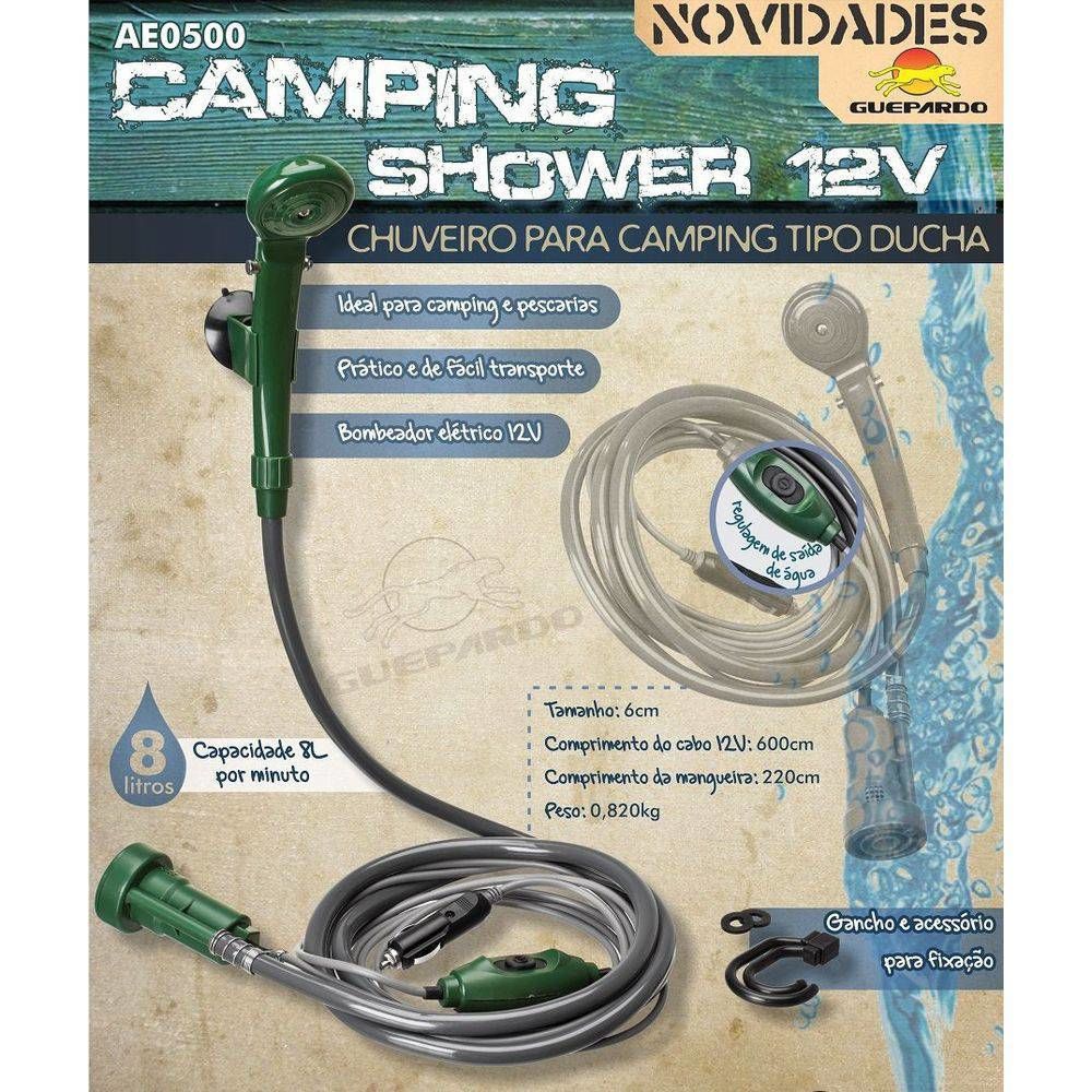 Chuveiro Portátil Ducha Shower 12V - Nautika - Loja de Camping Aventura -  Artigos de Camping, Pesca e Lazer -Brasília - DF