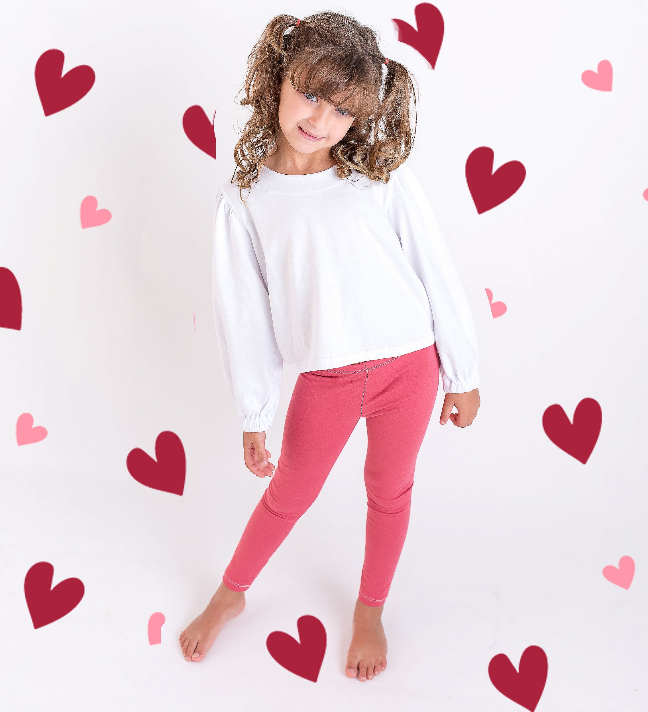 Legging Infantil Feminina Rosê com Poás - MatitoKids