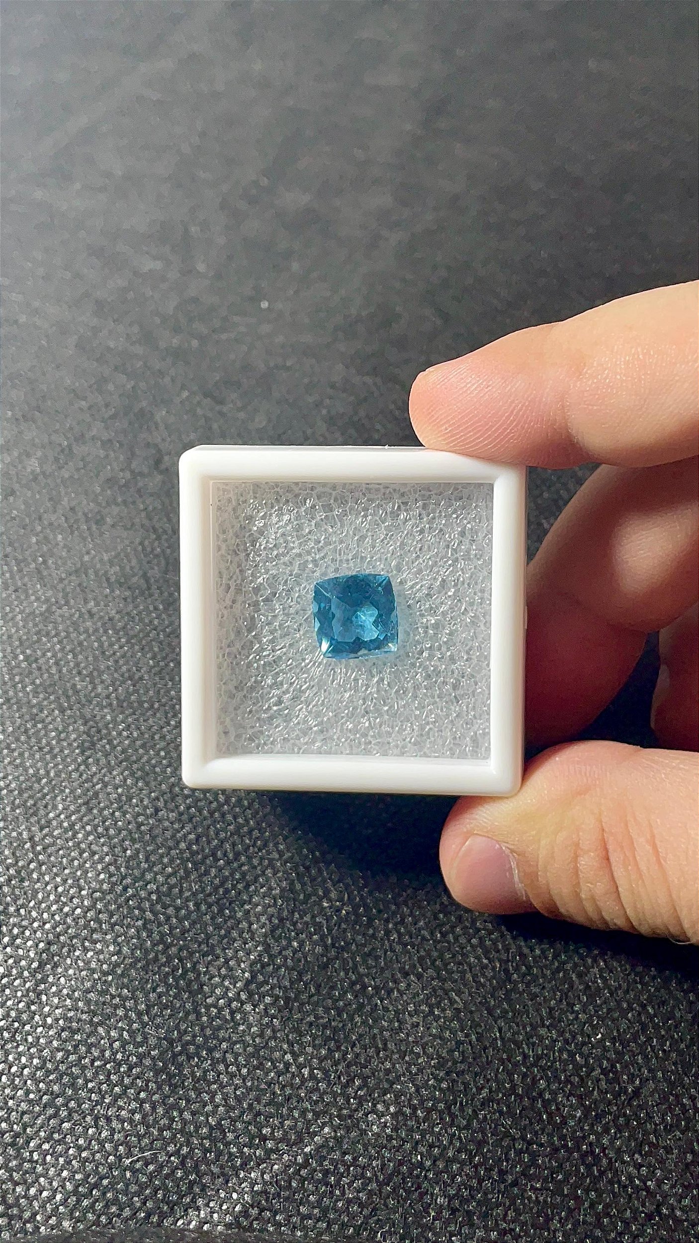Topázio Azul Facetado Quadrado 10mm - Kenede Pedras - Venda de pedras ...