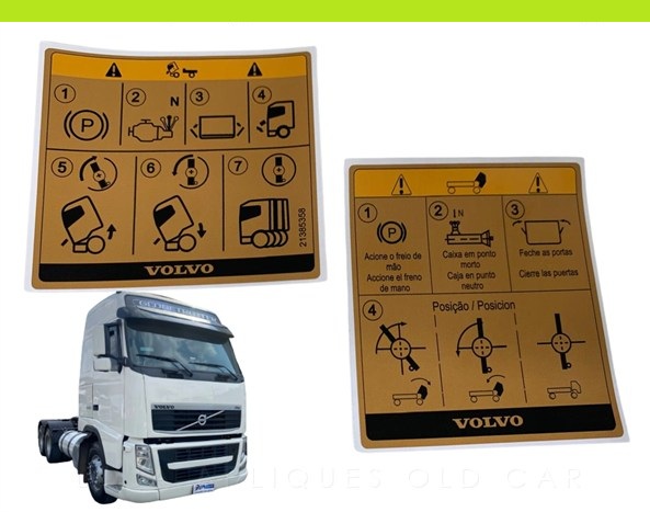 ADESIVOS CABINE CAMINHÃO VOLVO FH SÉRIE 400 / INSTRUÇÕES LEVANTAMENTO ...