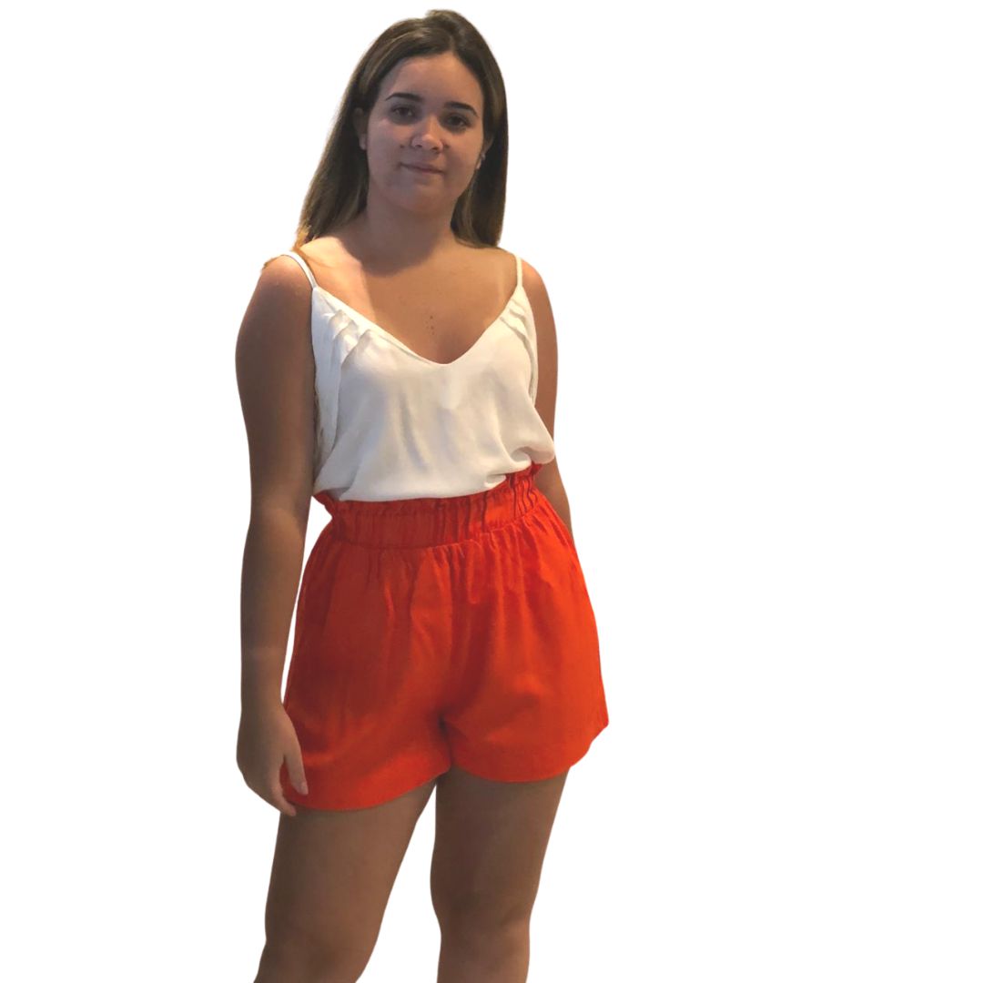 Short Feminino Clochard Soltinho Amarração Estampa Lisa - Compre