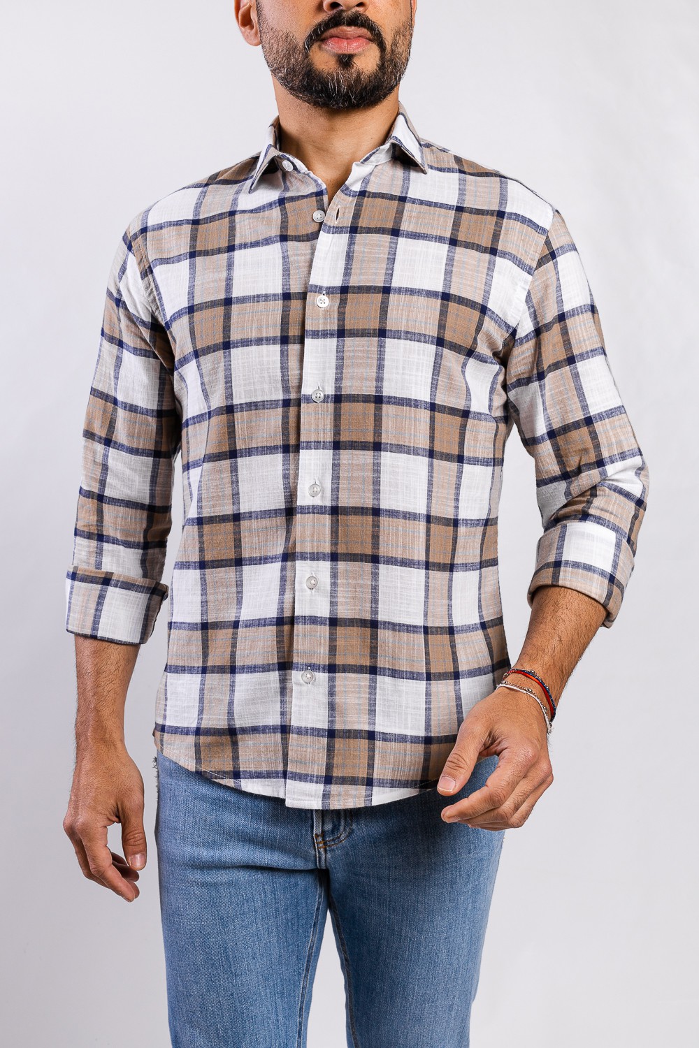 Camisa xadrez oversize WAC - CAM1014BEGE