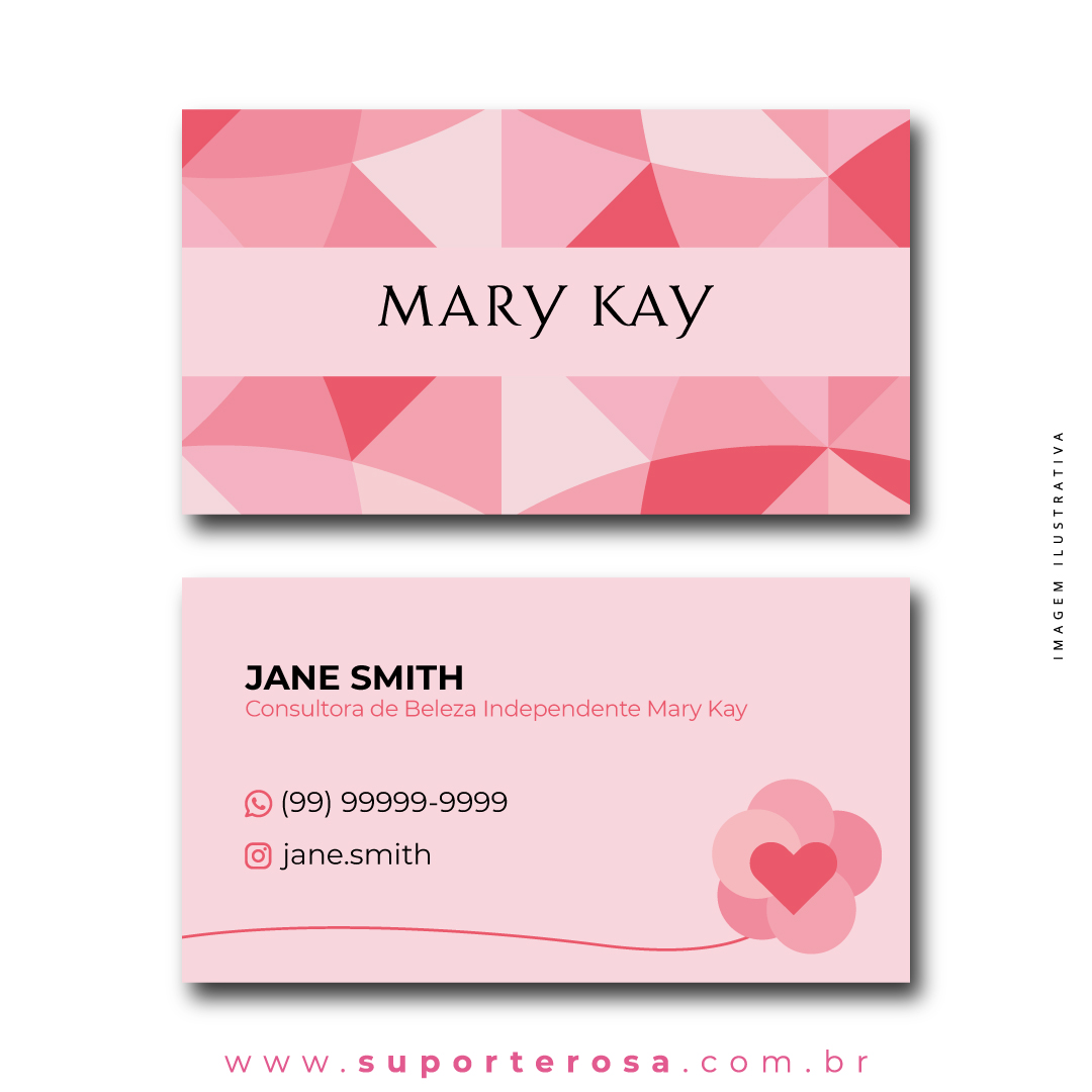 Cartão de Visita Mary Kay - Suporte Rosa