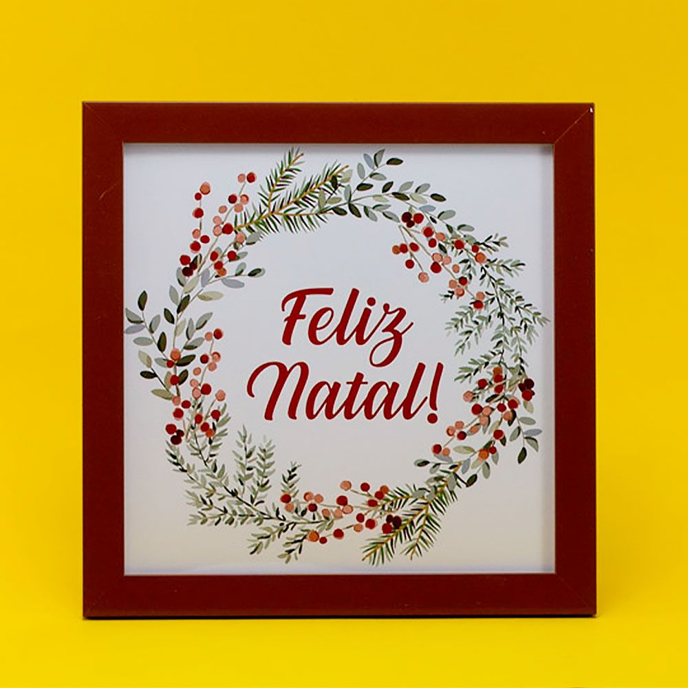 Natal - Placa Decorativa para Porta ou Parede - Ho Ho Ho, Feliz Natal