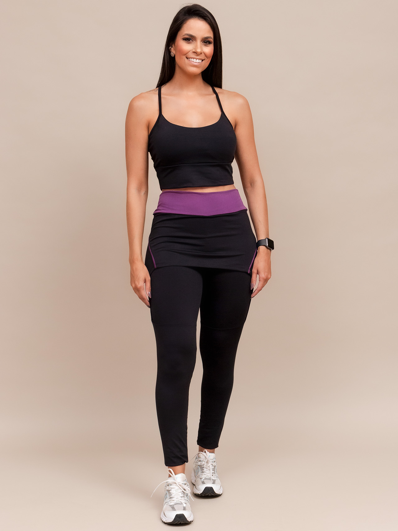 Legging Saia Cós Alto com Detalhe DryFit – Krison - Krison