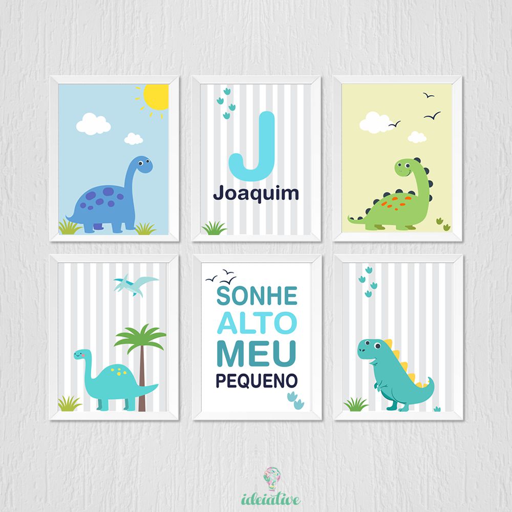 Quadro Infantil Dinossauros - Ideiative: Para quartinhos lindos de