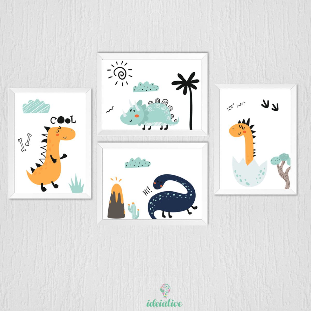 Quadro Infantil Dinossauros - Ideiative: Para quartinhos lindos de