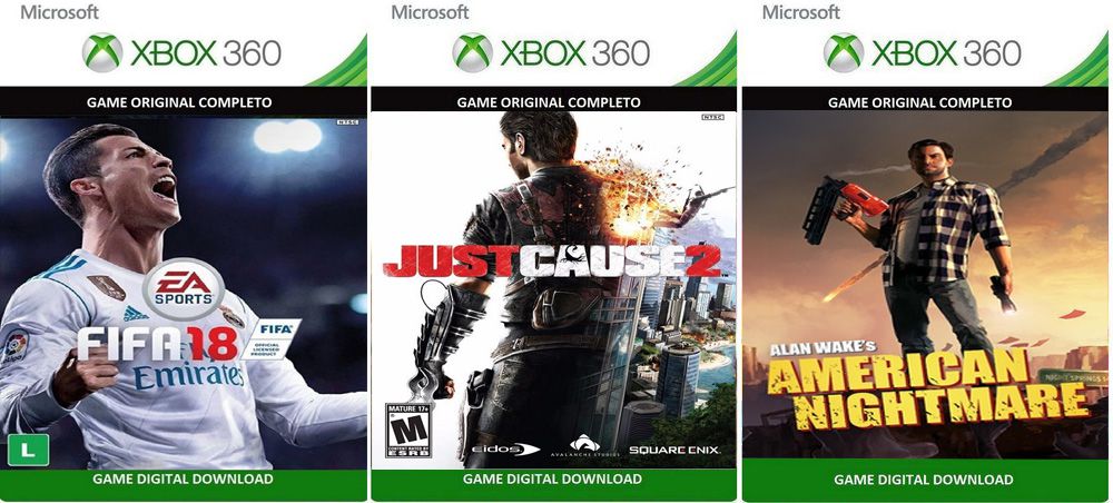 Combo Fifa 19 + 4 Jogos Xbox 360 Digital