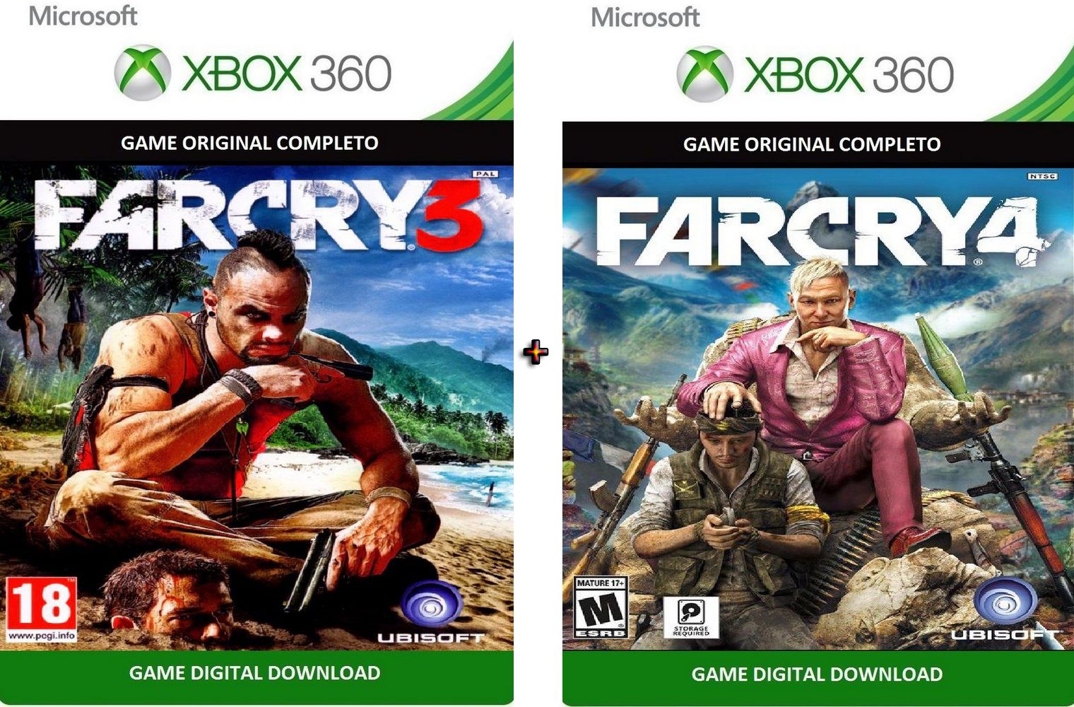 Combo Jogos Para Xbox 360 Mídia Digital/ Far Cry/the Line