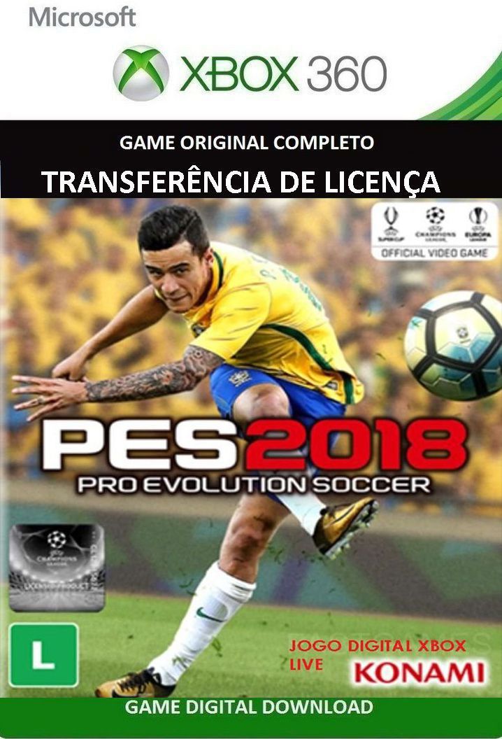 Kit 3 Jogos ( FIFA 18 + PES 2018 + FIFA 19) Xbox 360 Mídia Digital Original