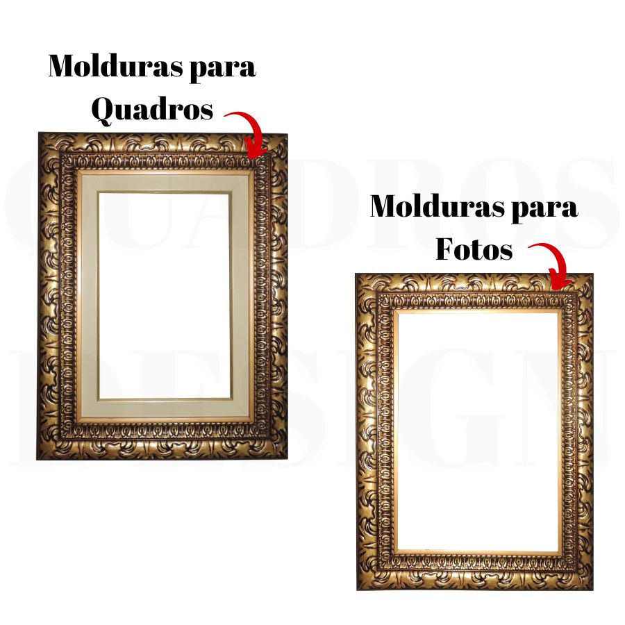 Molduras para Fotos Dourada em Promoção Telas Quadros Design