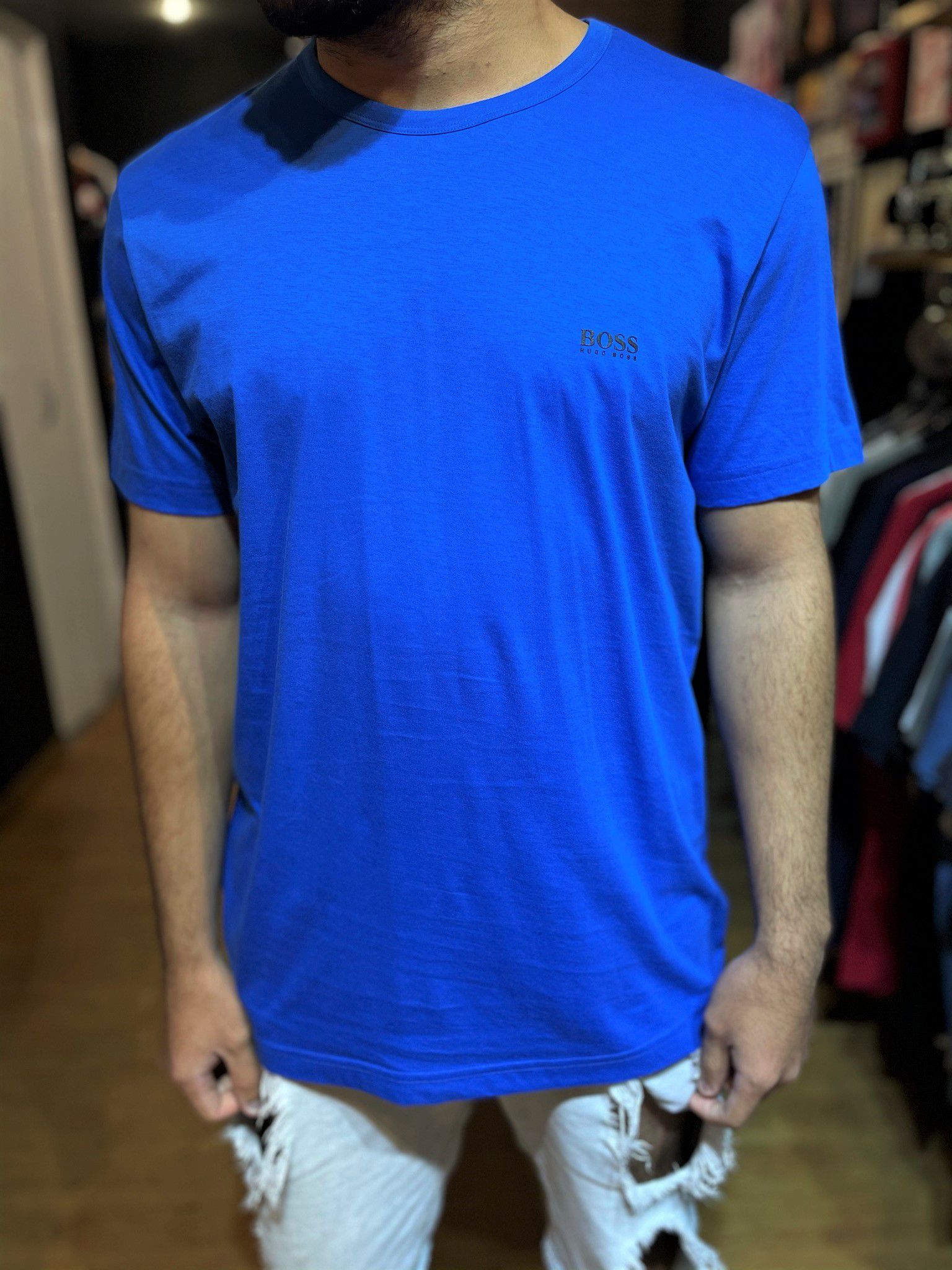 Camiseta Hugo Boss Masculina Basic Original Azul - Rabello Store - Tênis,  Vestuários, Lifestyle e muito mais