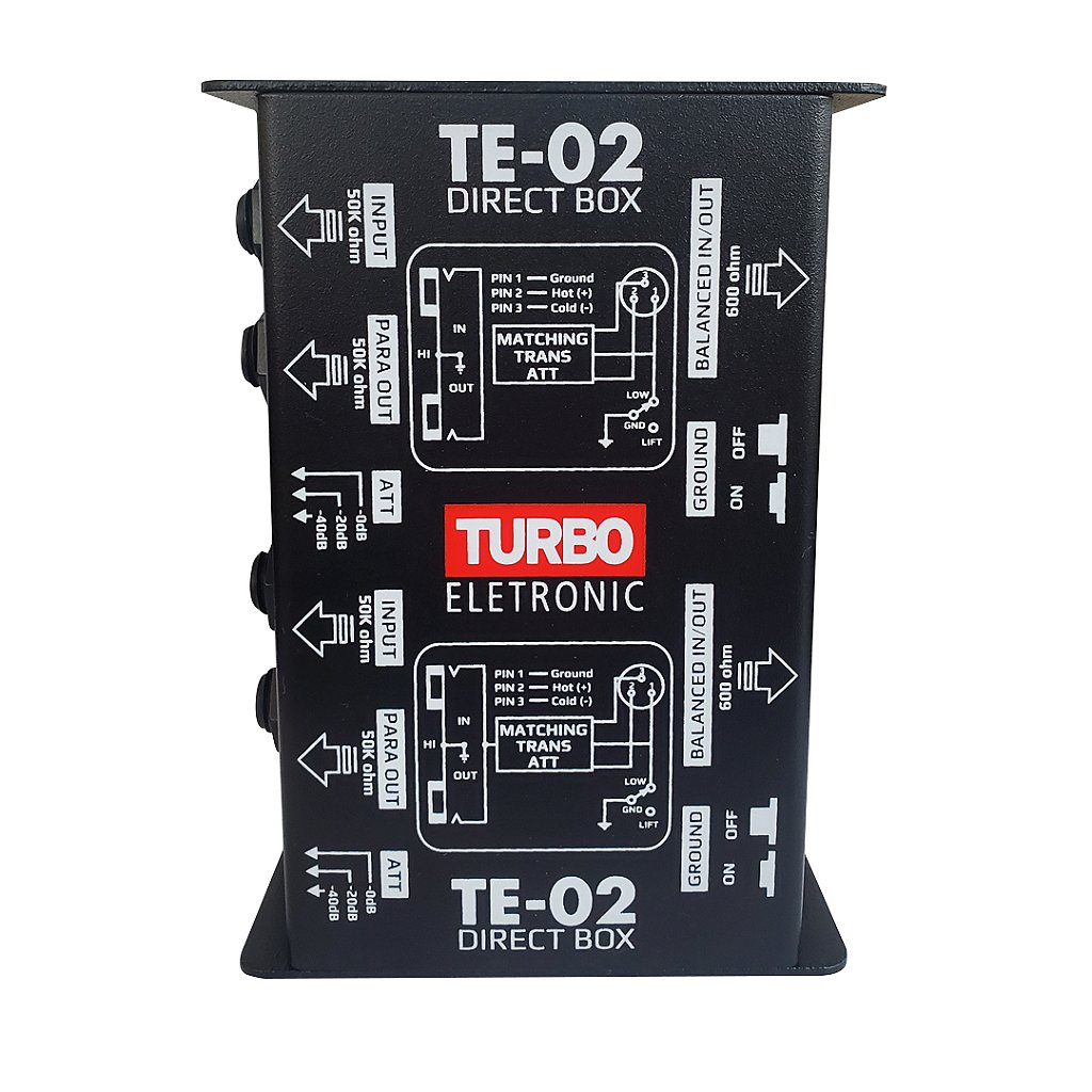 Direct Box Passivo - 2 canais - TURBO MUSIC LOJA OFICIAL