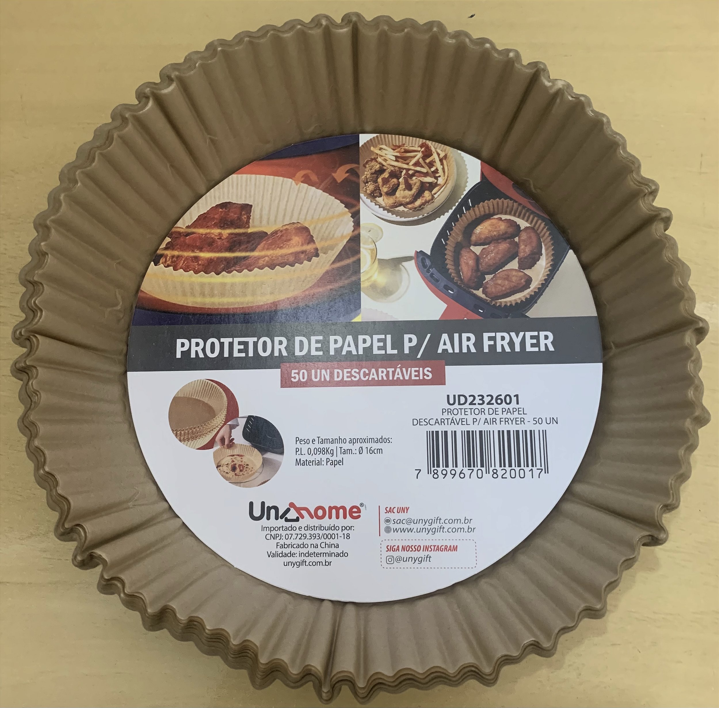 Forma Descartável Papel Air Fryer 16cm 50 unids - embalagens descartáveis  em geral , produtos limpeza e artigos festa e papelaria