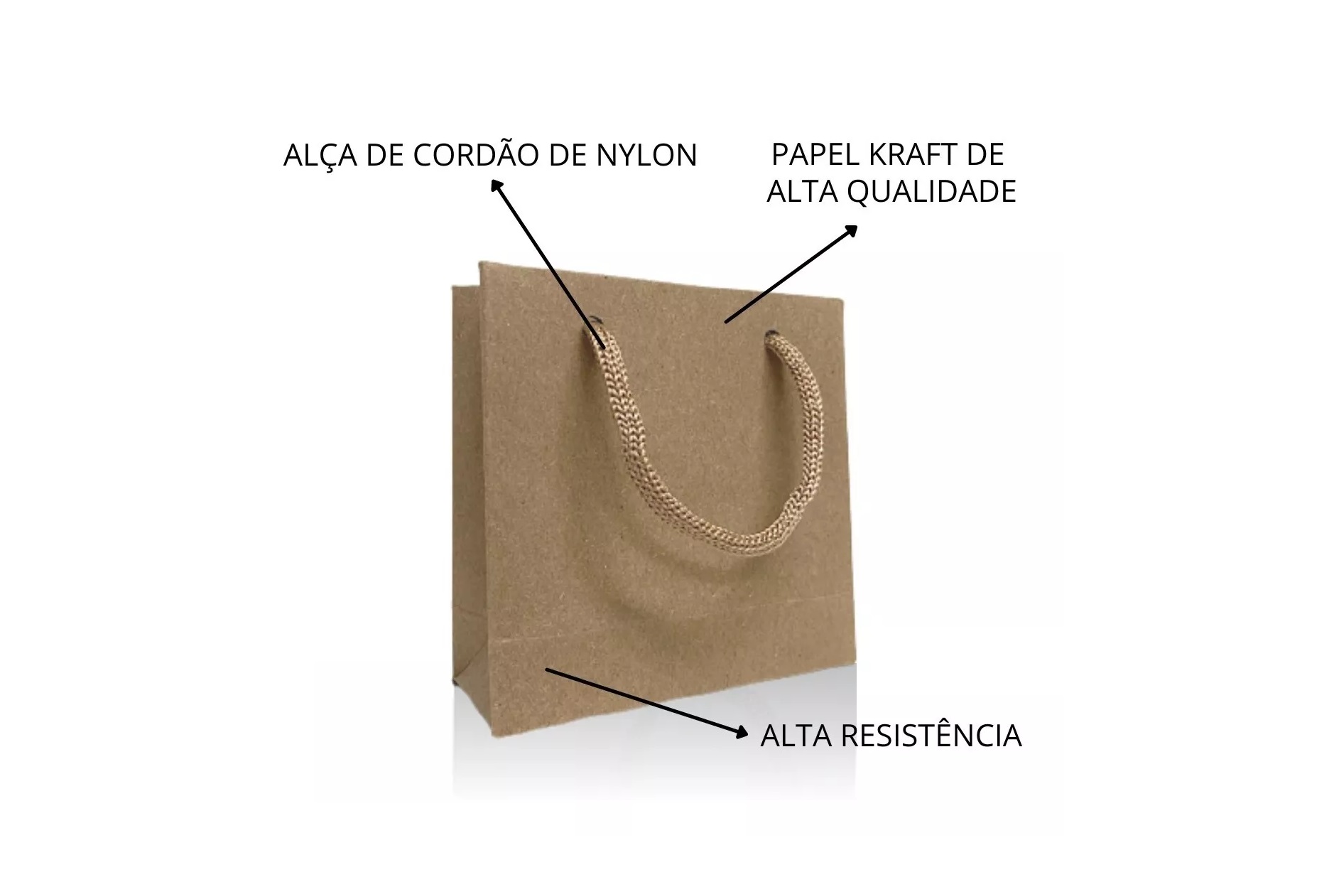 Sacola Papel Kraft 10x10x4 Pp C10 Unids Embalagens Descartáveis Em Geral Produtos Limpeza 6542