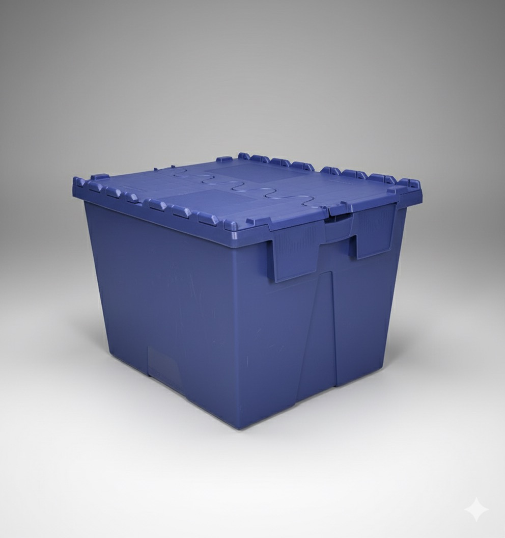 Caixa Plástica com Tampa Acoplada 103L ALC 6545 - Cor Azul