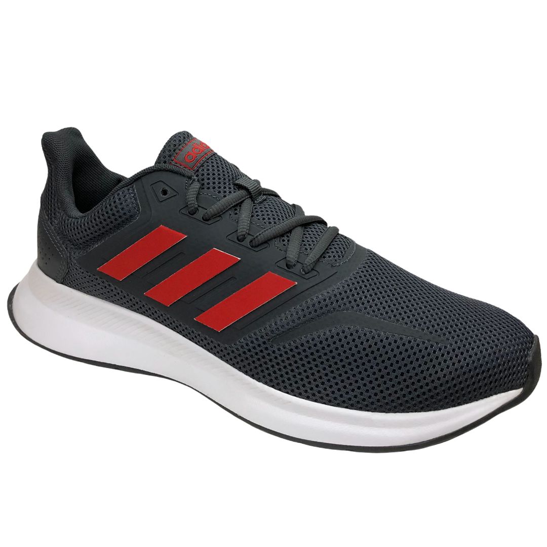 Tênis Masculino Adidas Runfalcon - EG8602 - Cinza-Vermelho - Stop Calçados  - As melhores marcas com os melhores preços.