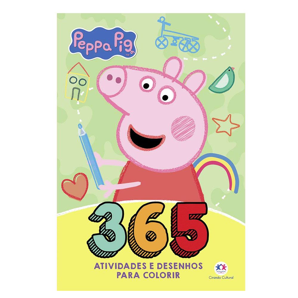 Kit 02 Livros Coleção Peppa Pig 365 Desenhos Para Colorir +