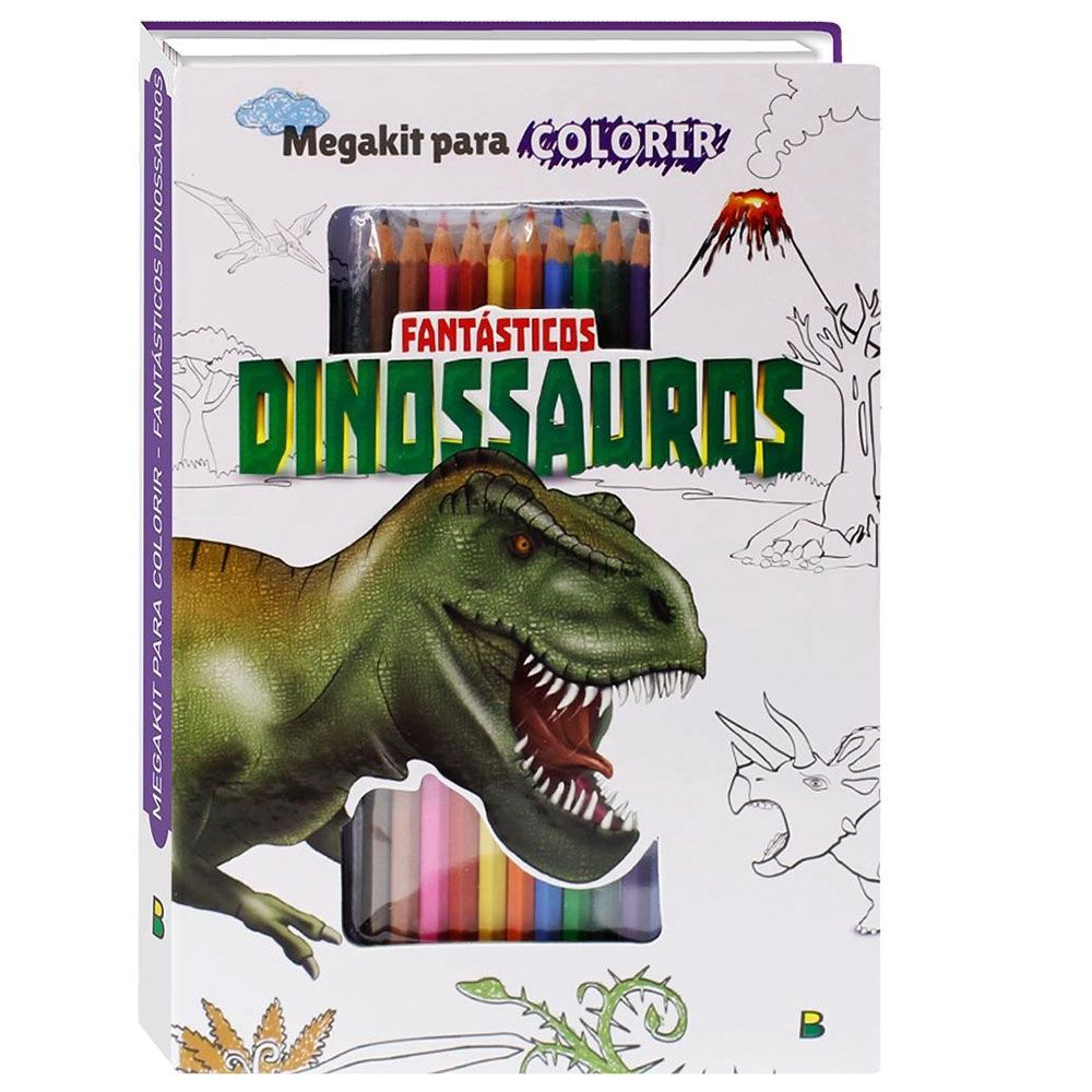 COLORINDO MEU MUNDO DINOSSAUROS COM ADESIVOS - Colortec Papelaria -  Material Escolar Online