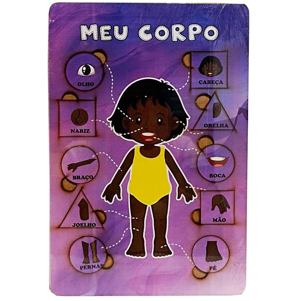 Jogo Tabuleiro Quebra Cabeça do Corpo Humano, Menino e Menina