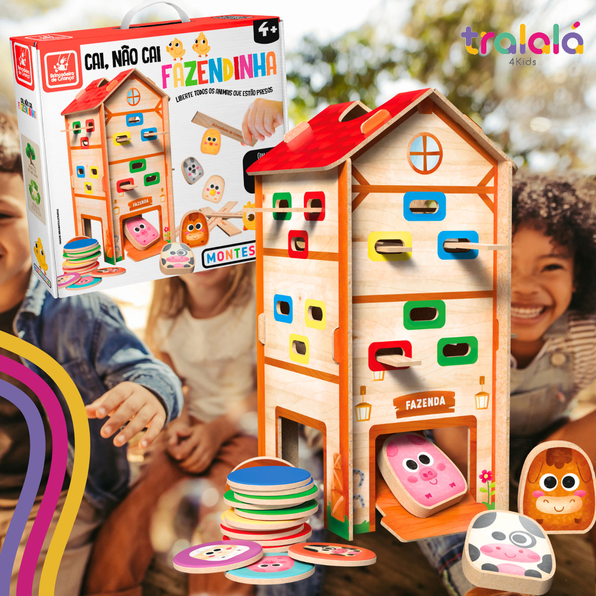 Cai, não Cai - Fazendinha Brinquedo Infantil Educativo - Tralalá 4