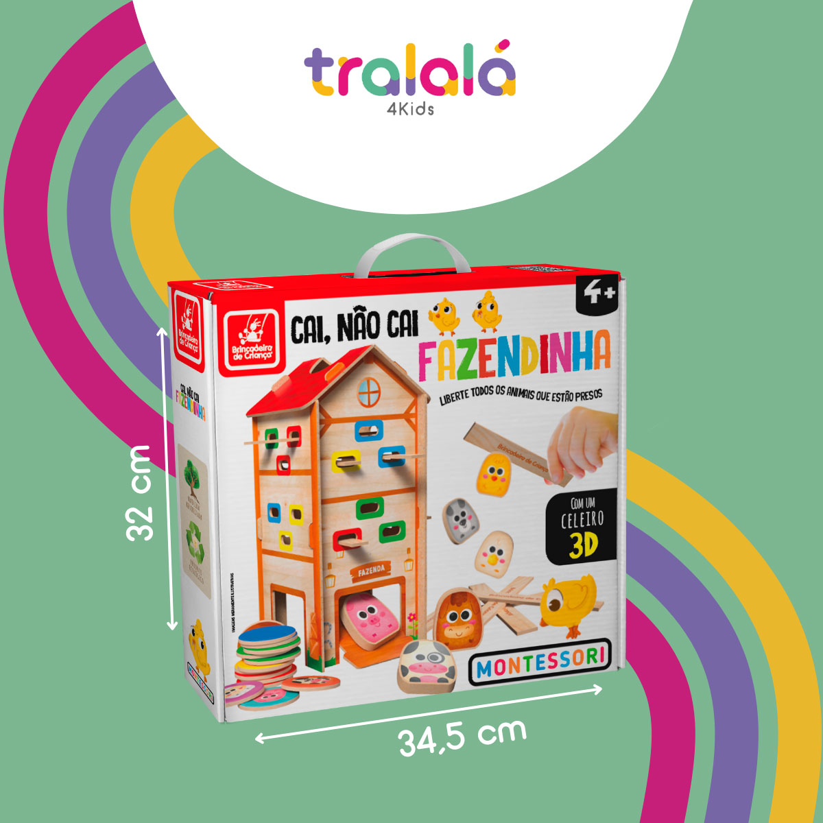 Cai, não Cai - Fazendinha Brinquedo Infantil Educativo - Tralalá 4