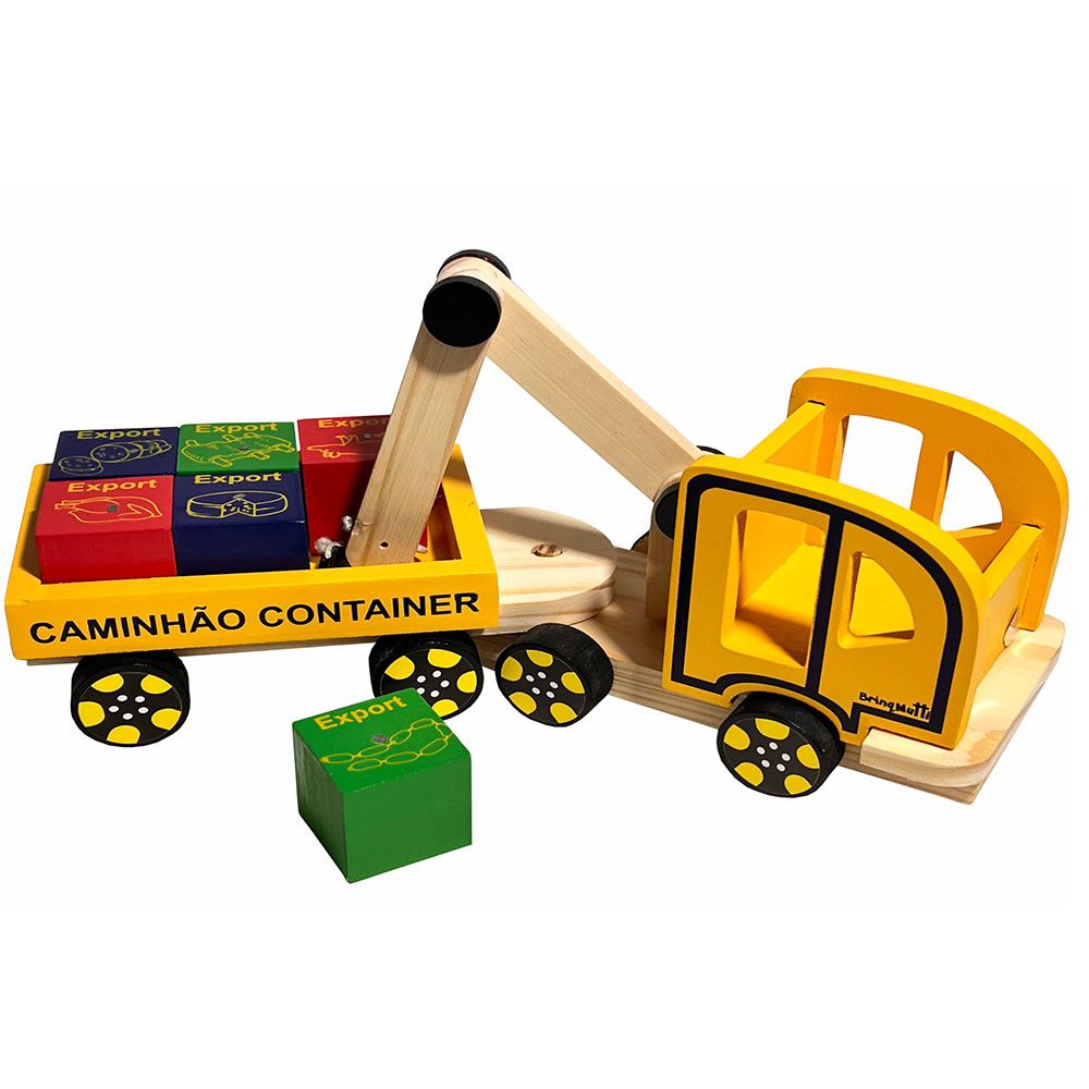 Kit 3 Caminhão Brinquedo Carrinho Infantil Madeira Plástico