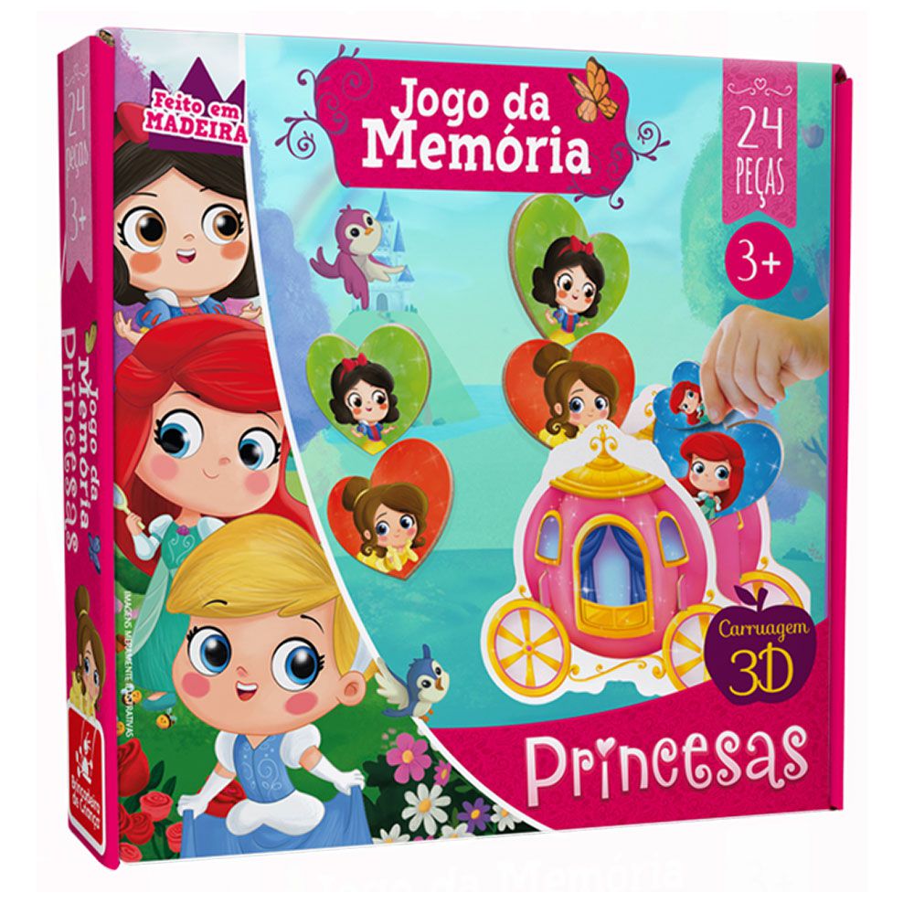 Jogo de Memória Princesas Coração - Loja Grow