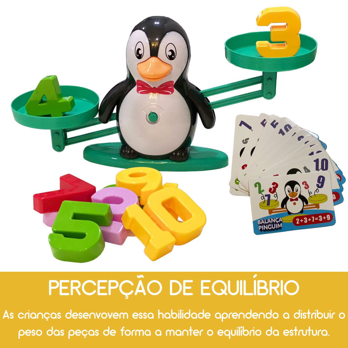 Brinquedo Didatico Jogo Matematica Numeros Balanca Pinguim - Tralalá 4 Kids